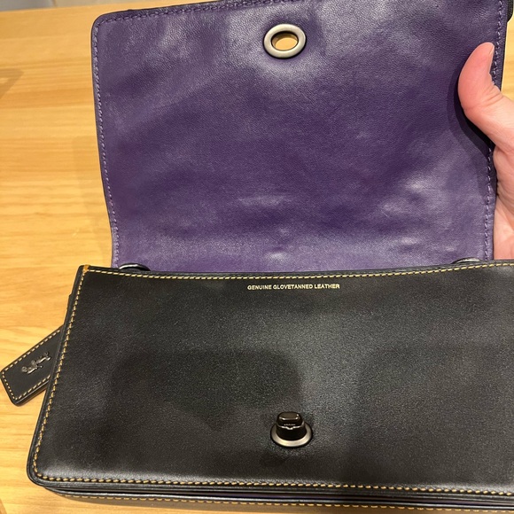 COACH 1941 Black/Purple Tea Rose Dinky 21586 Limited RARE! - Picture 6 of 10